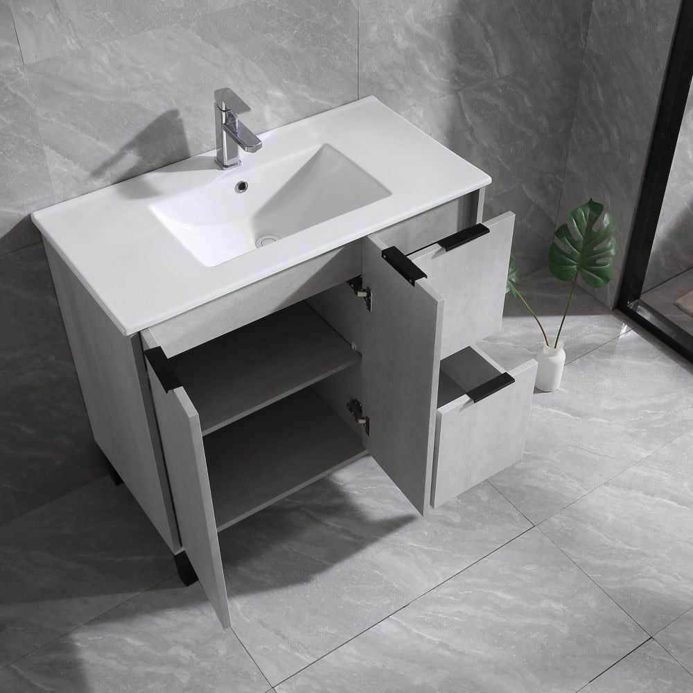 Buona Vanity with Ceramic Top, 36-inch Cement