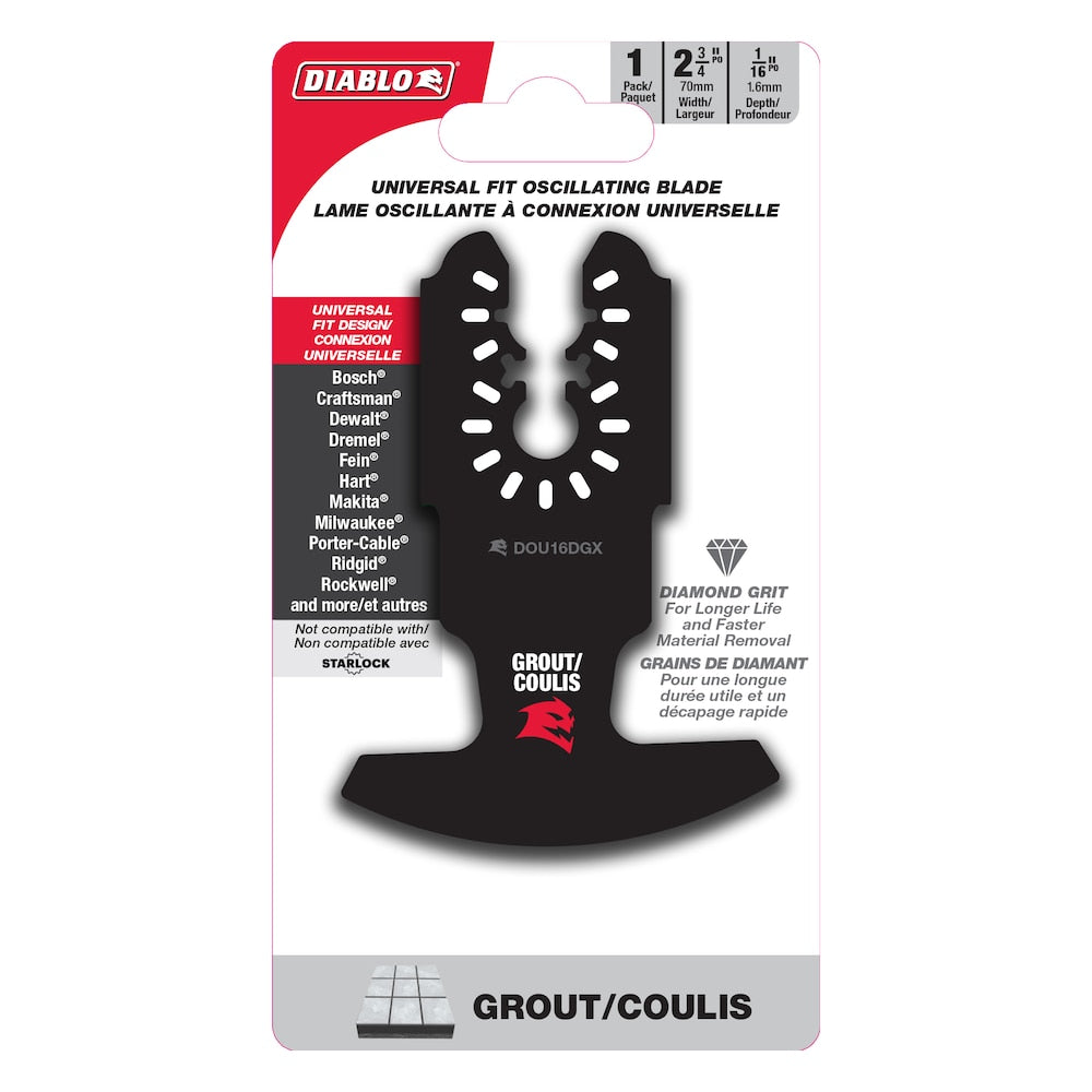 Universal Fit Diamond Grit Oscillating Blade for Grout Removal