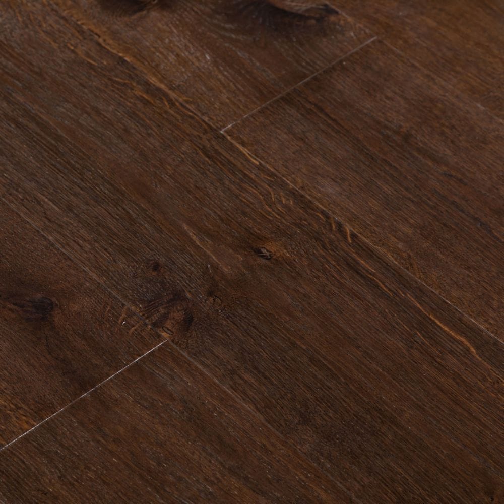 Plancher de bois franc d'ingénierie XXL fumé, 3/8 po d'épaisseur x 7,5 po de largeur x longueur variable (19,43 pi2/boîte)