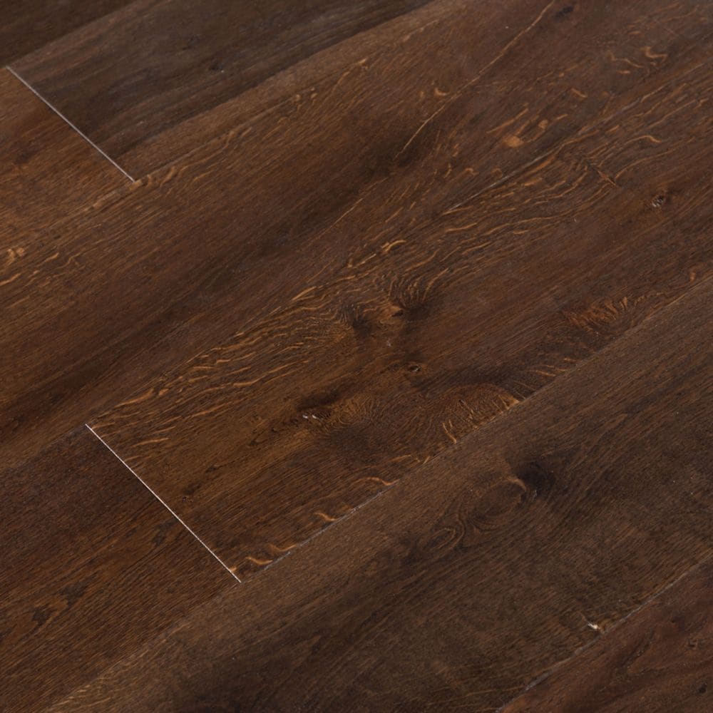 Plancher de bois franc d'ingénierie XXL fumé, 3/8 po d'épaisseur x 7,5 po de largeur x longueur variable (19,43 pi2/boîte)