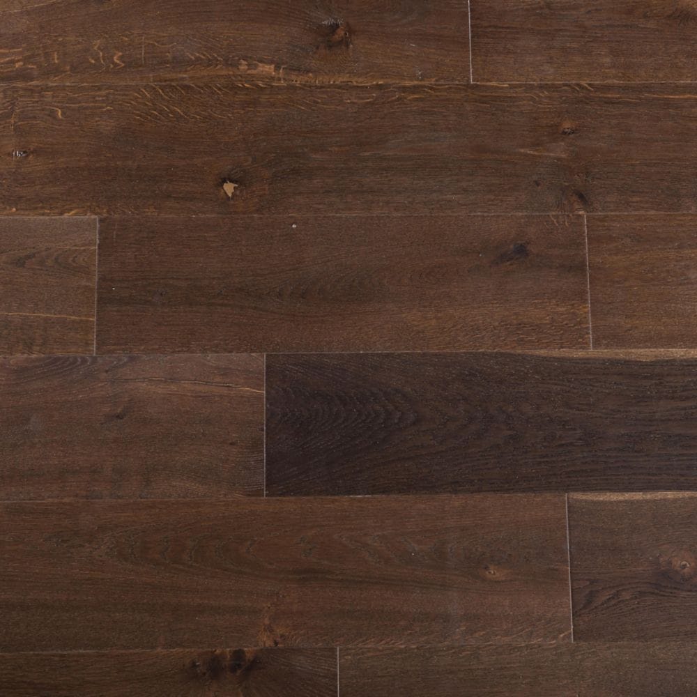 Plancher de bois franc d'ingénierie XXL fumé, 3/8 po d'épaisseur x 7,5 po de largeur x longueur variable (19,43 pi2/boîte)