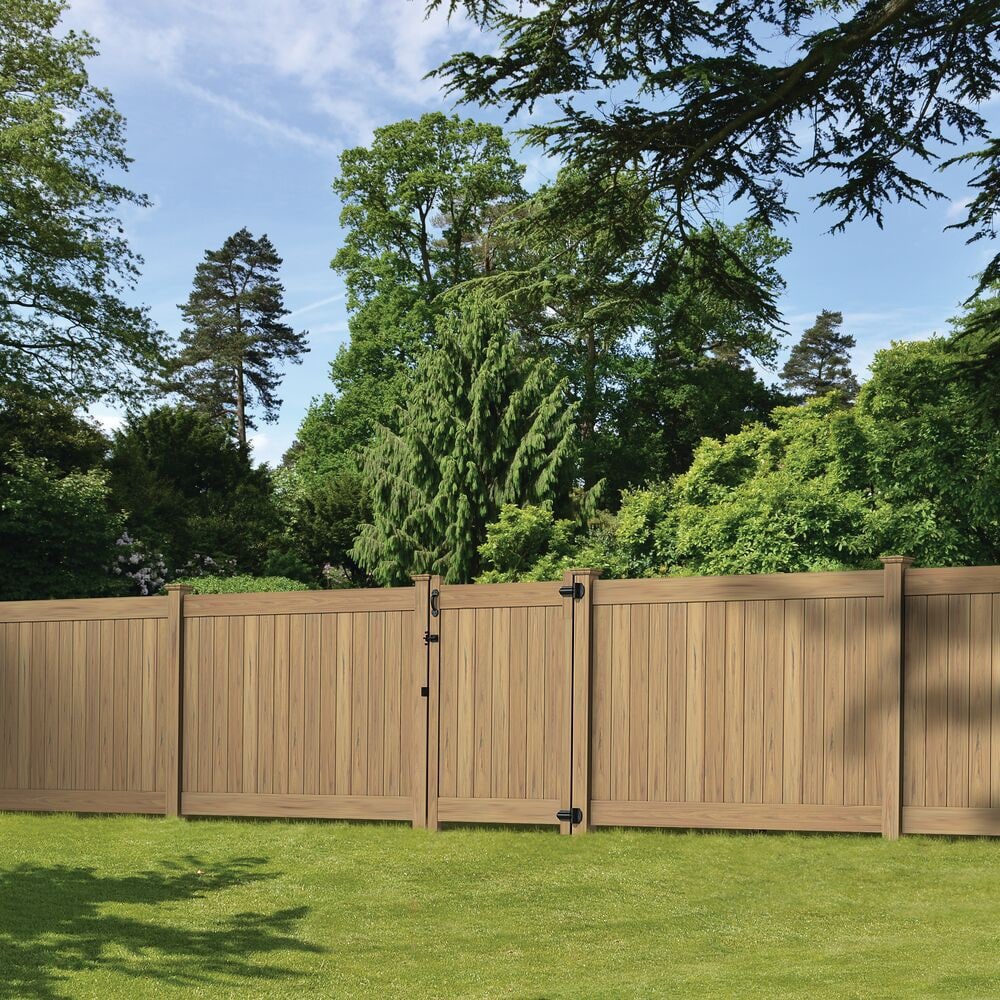 Portail d'intimité en vinyle Cypress de 72 po x 58 po avec rail supérieur de 5,5 po