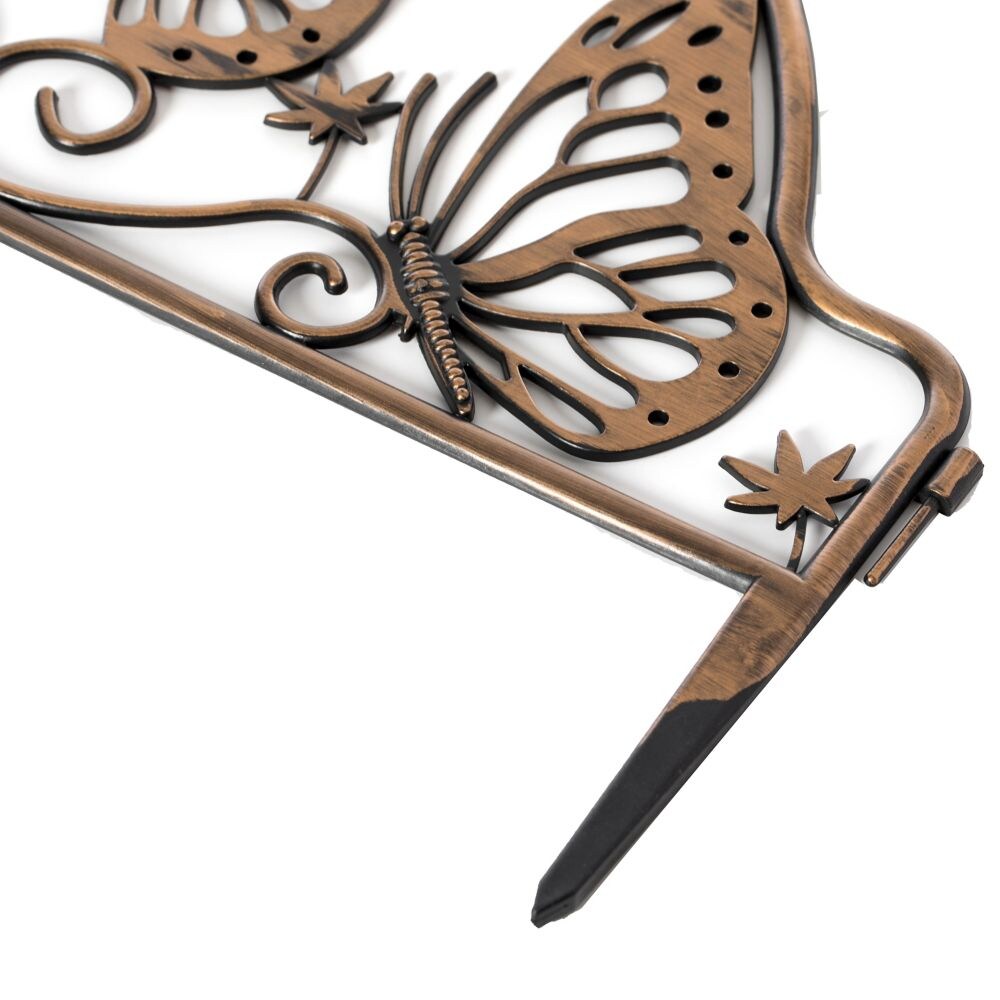 Pack of 6 Decorative Butterfly Design Plastic Fence Garden Edging Landscape Border Path Panels