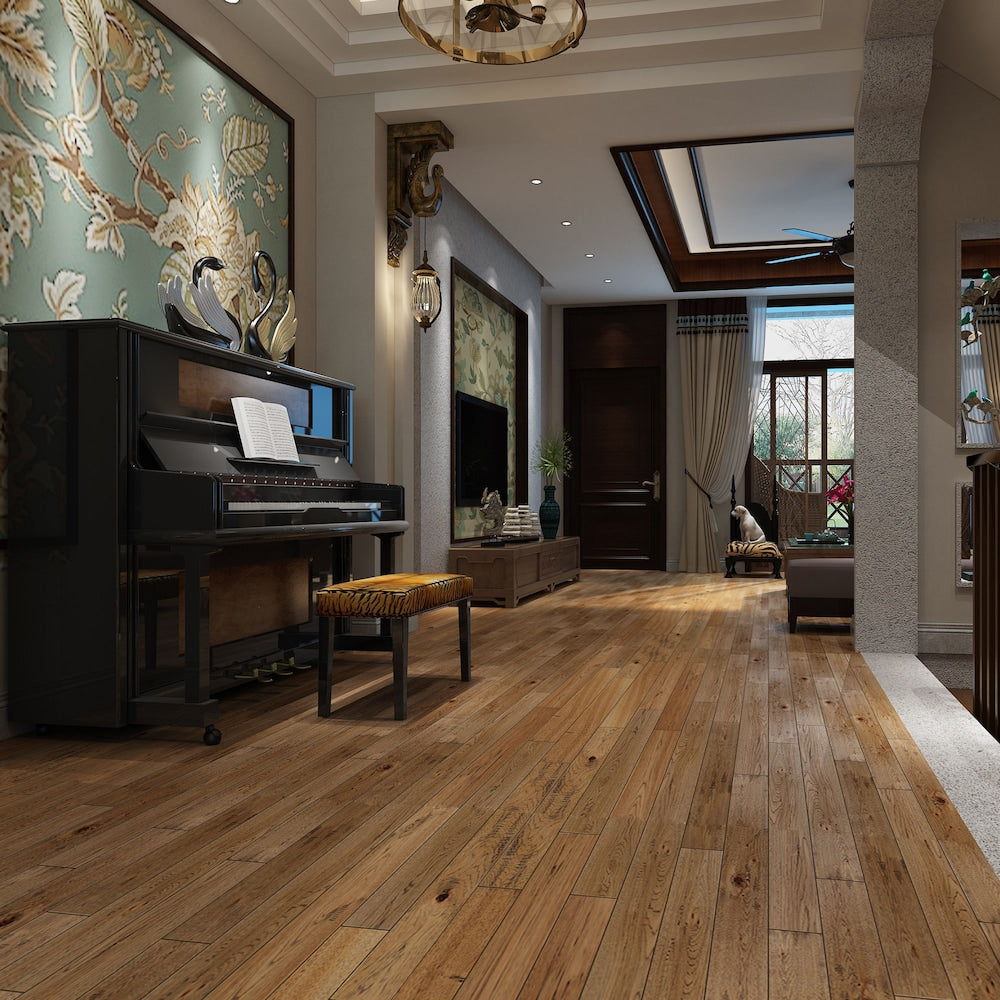 Plancher de bois franc d'ingénierie XXL Heirloom, 3/8 po d'épaisseur x 7,5 po de largeur x longueur variable (19,43 pi2/boîte)