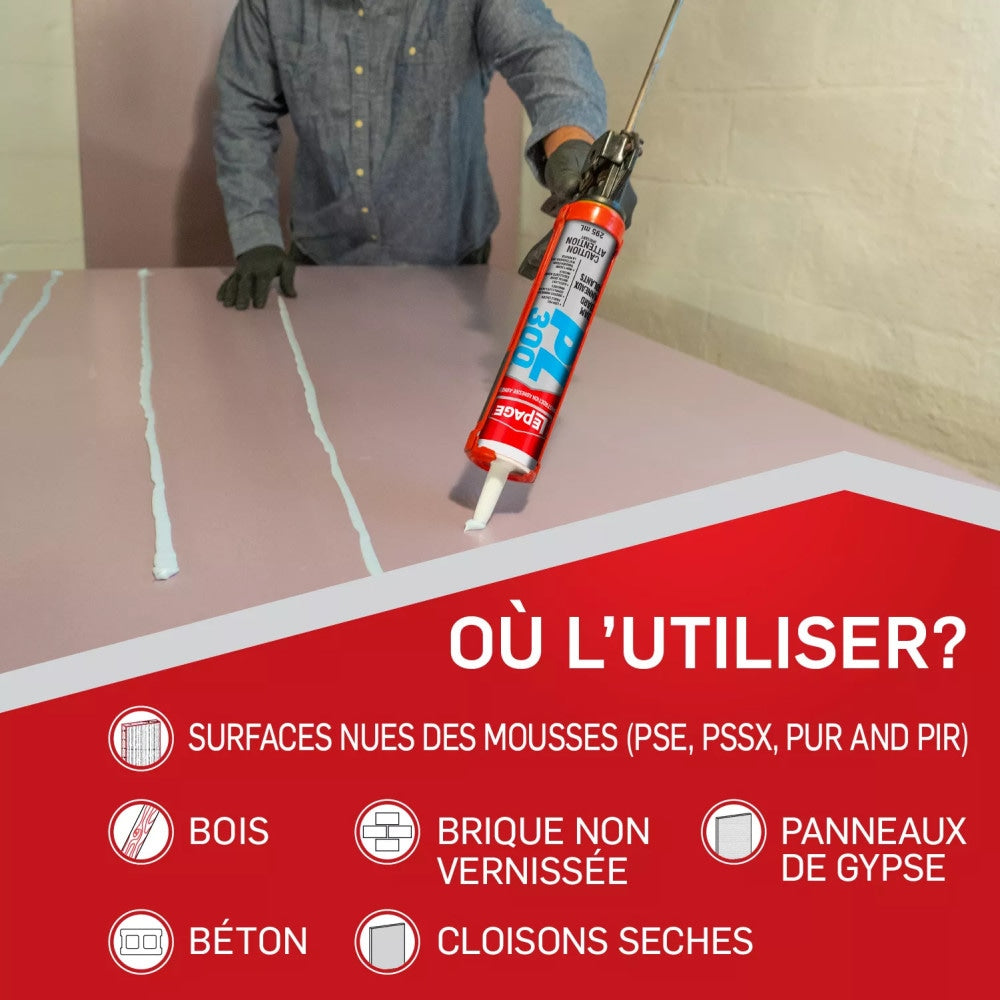 PL 300 Latex Foamboard Construction Adhesive, 295 mL