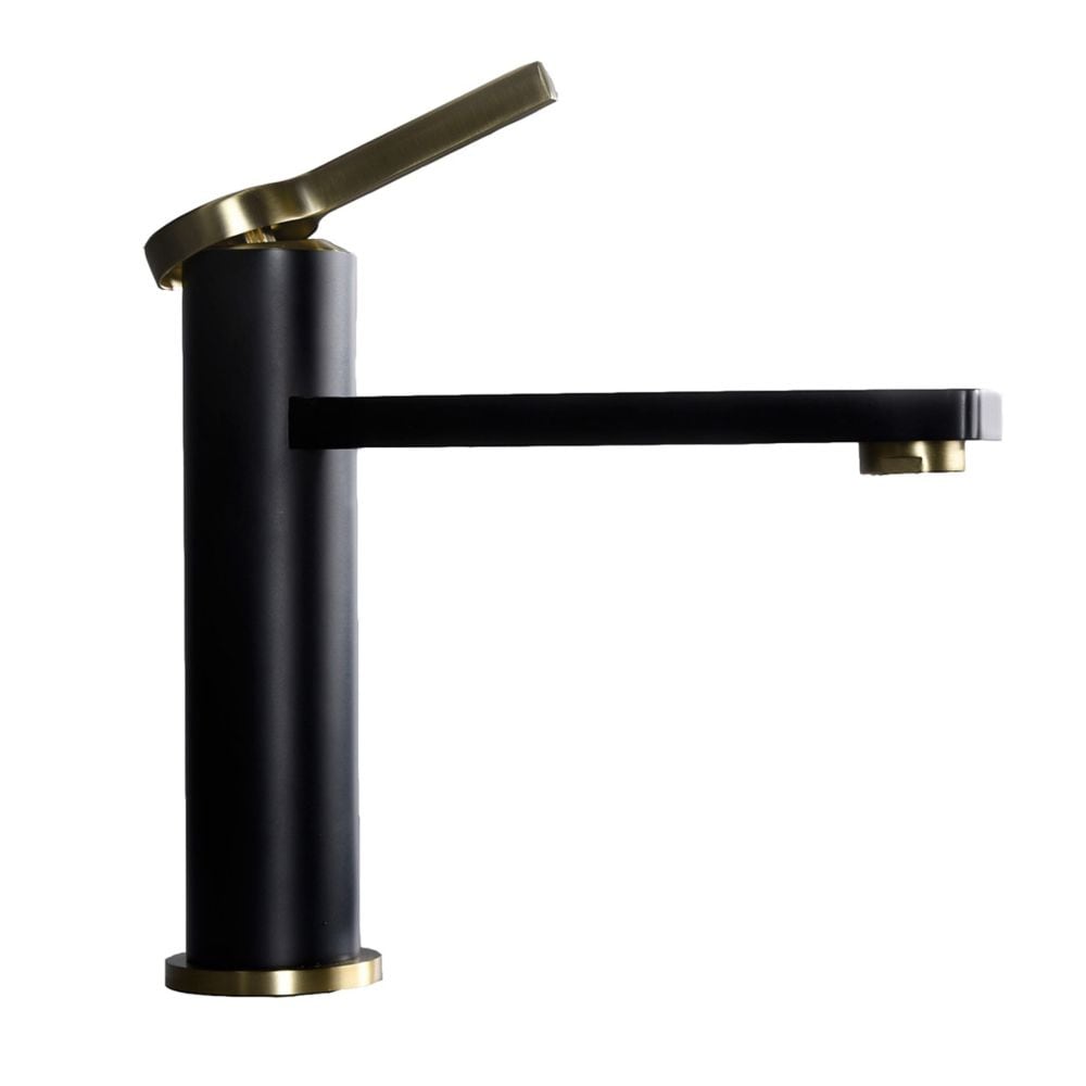 Splash Michael Single Hole Basin Faucet in Black/Matte Gold