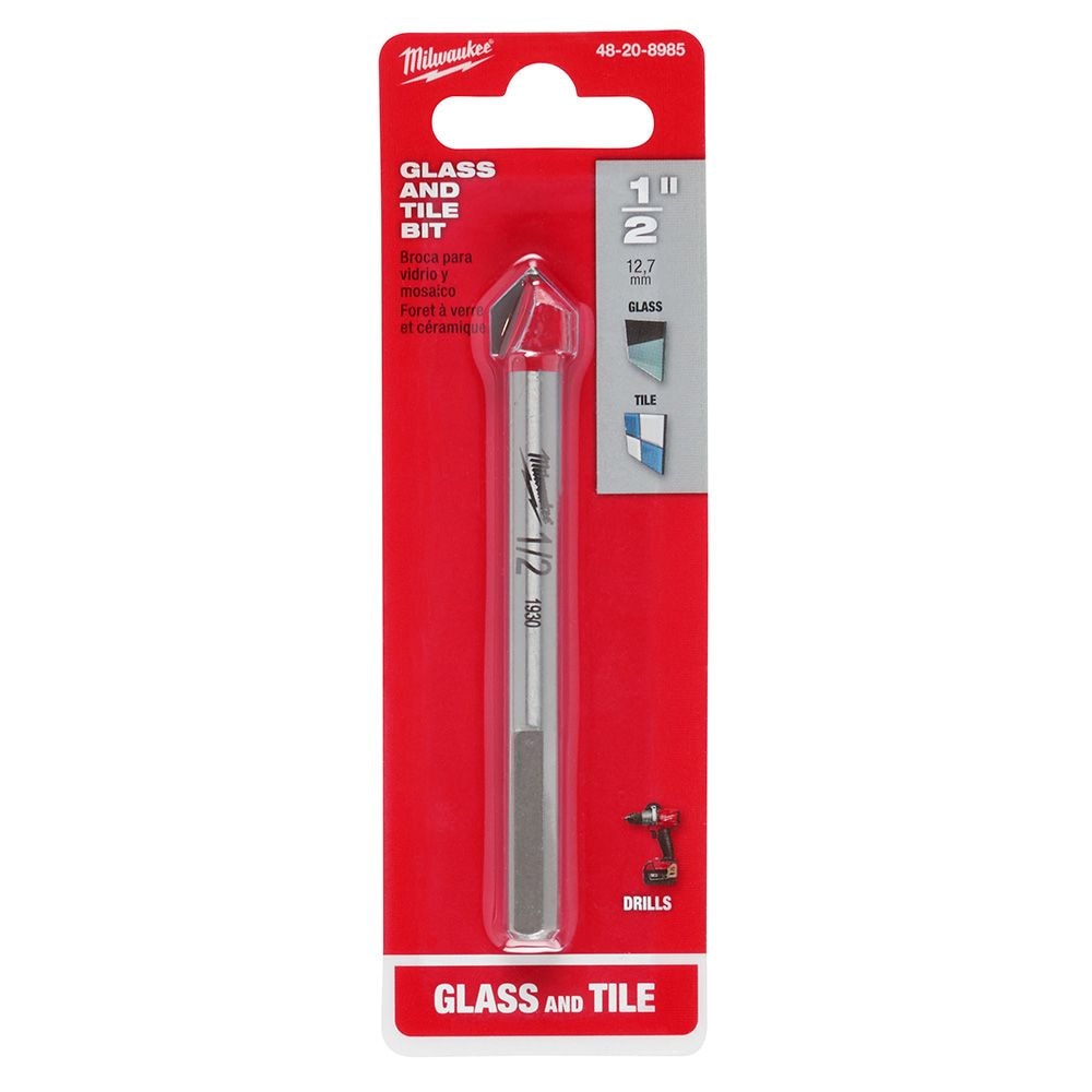 1/2 in. Carbide Tipped Glass and Tile Drill Bit
