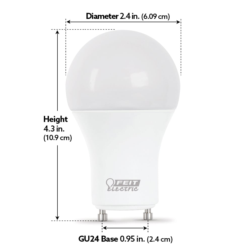 100W Equivalent Daylight A19 Dimmable GU24 Base General Purpose LED Light Bulb (4-Pack)