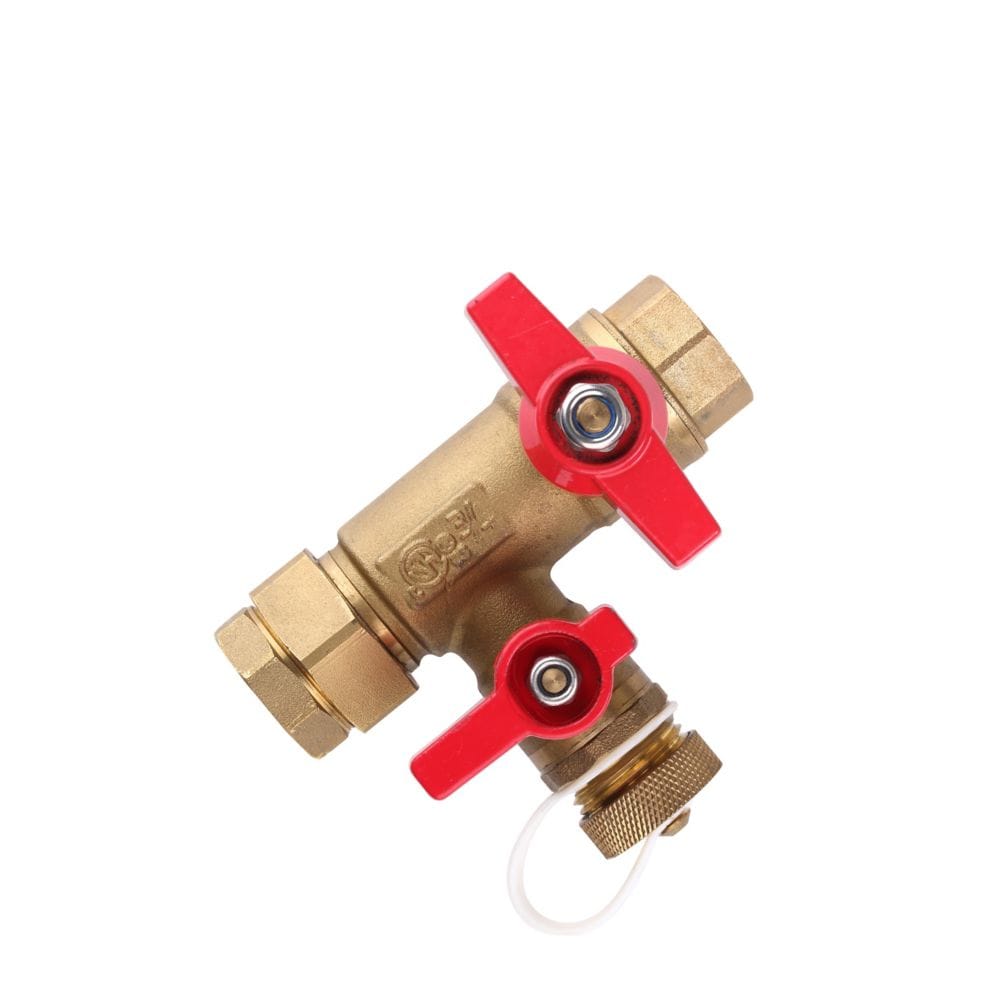 3/4 inch Universal Brass Tankless Water Heater Isolation Valve Service Kit with Pressure Relief Valve