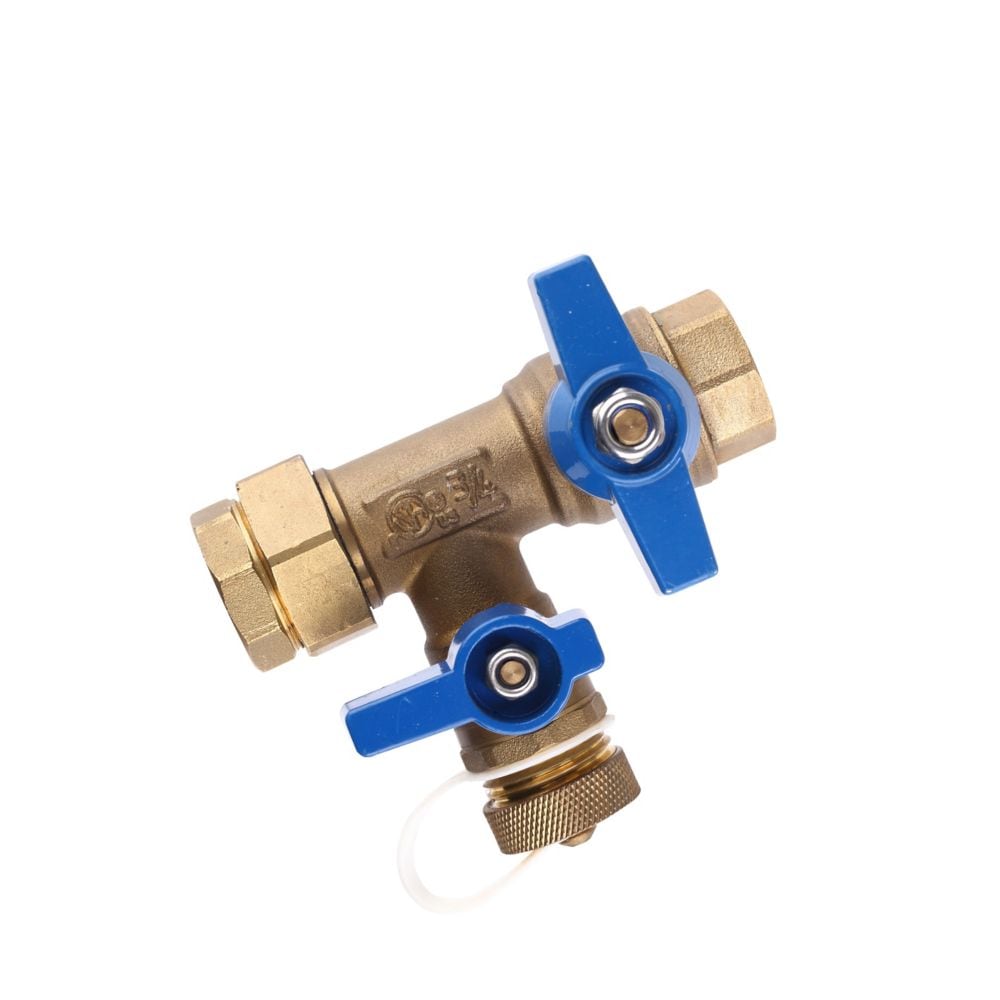 3/4 inch Universal Brass Tankless Water Heater Isolation Valve Service Kit with Pressure Relief Valve