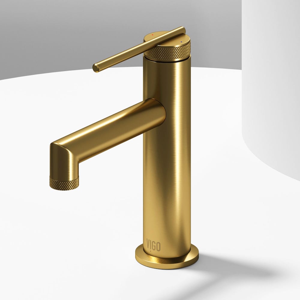 Robinet de salle de bain à poignée unique à trou unique Sterling en or brossé mat