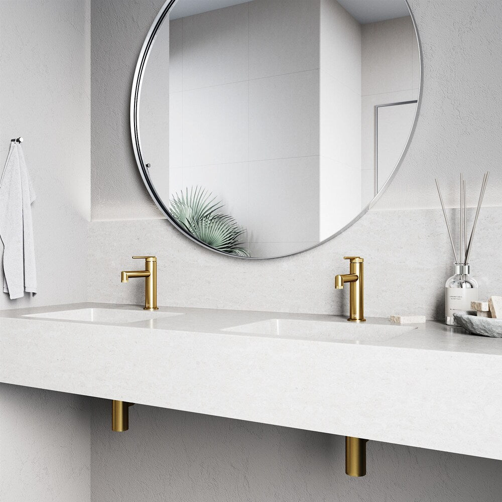 Robinet de salle de bain à poignée unique à trou unique Sterling en or brossé mat