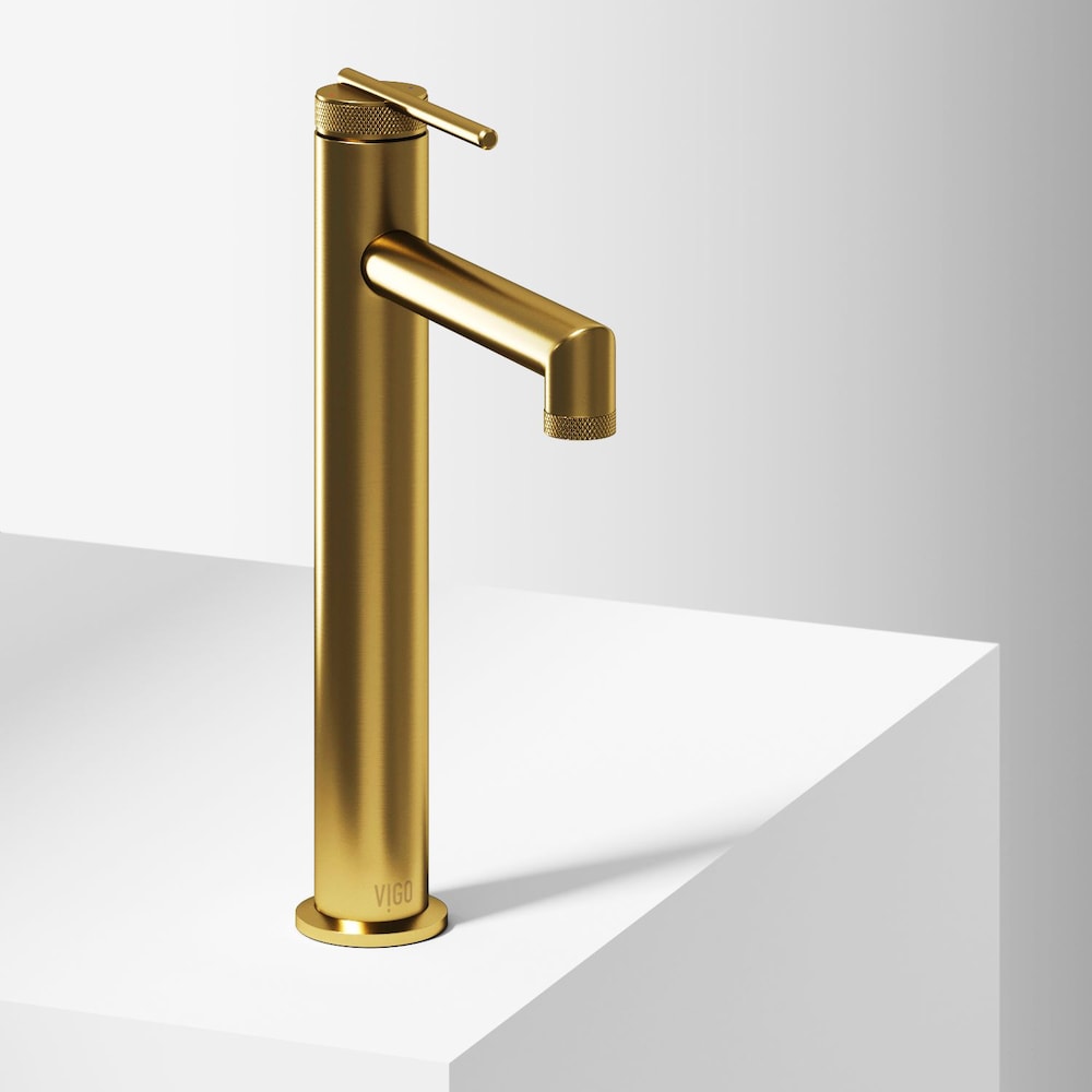 Robinet de salle de bain à poignée unique et trou unique Sterling en or brossé mat