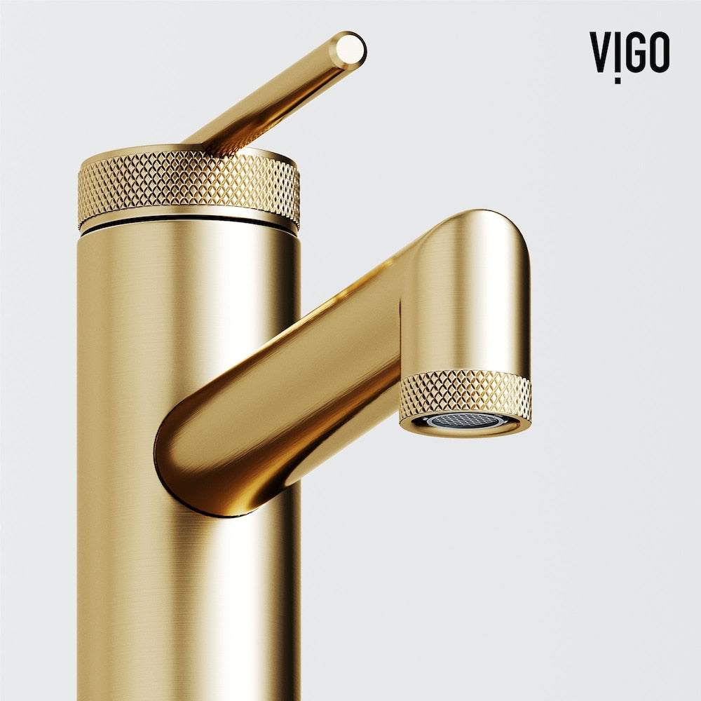 Robinet de salle de bain à poignée unique et trou unique Sterling en or brossé mat