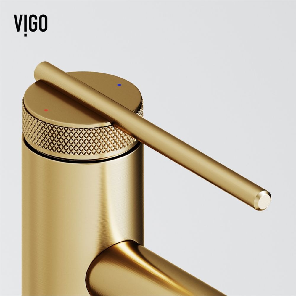 Robinet de salle de bain à poignée unique et trou unique Sterling en or brossé mat