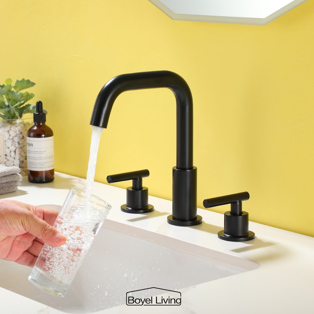 Robinet de salle de bain à 2 poignées avec bec rétractable en noir mat