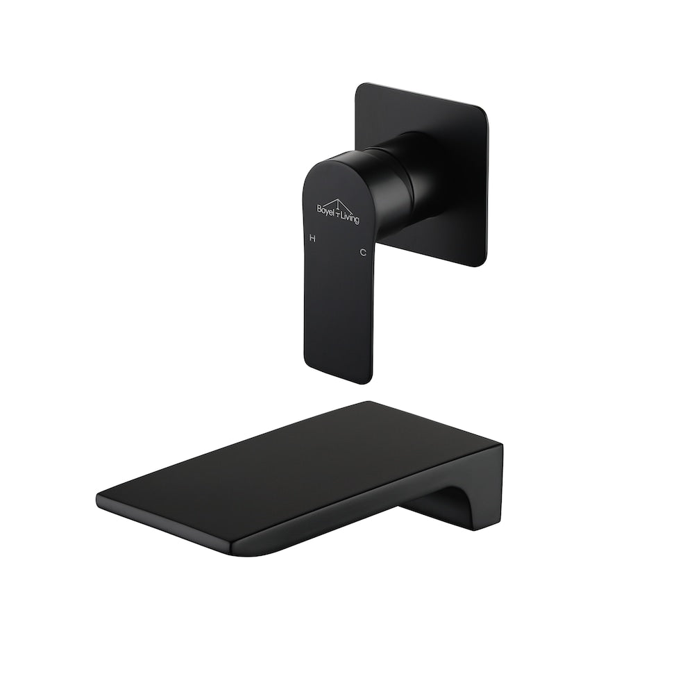 1-Handle Waterfall Bathroom Tub Faucet Sink Faucet in Matte Black