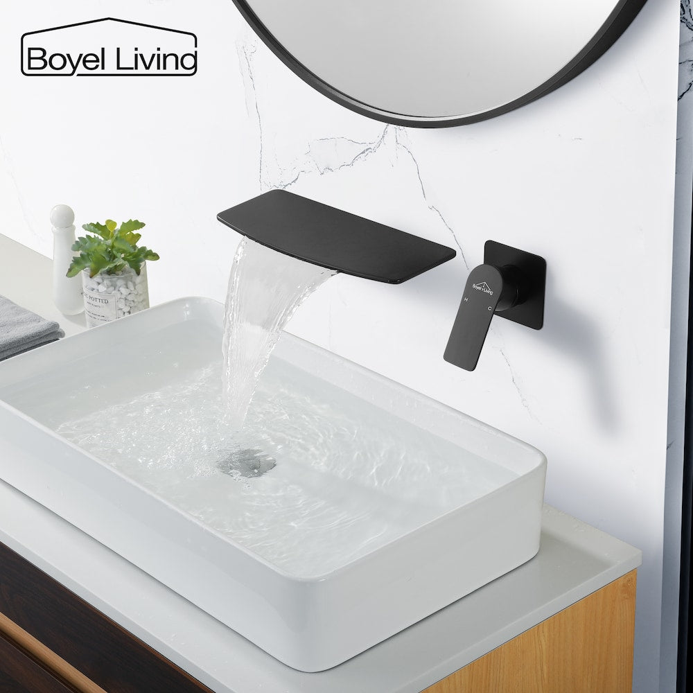 1- Handle Solid Brass Lavatory Tub Sink Faucet in Matte Black