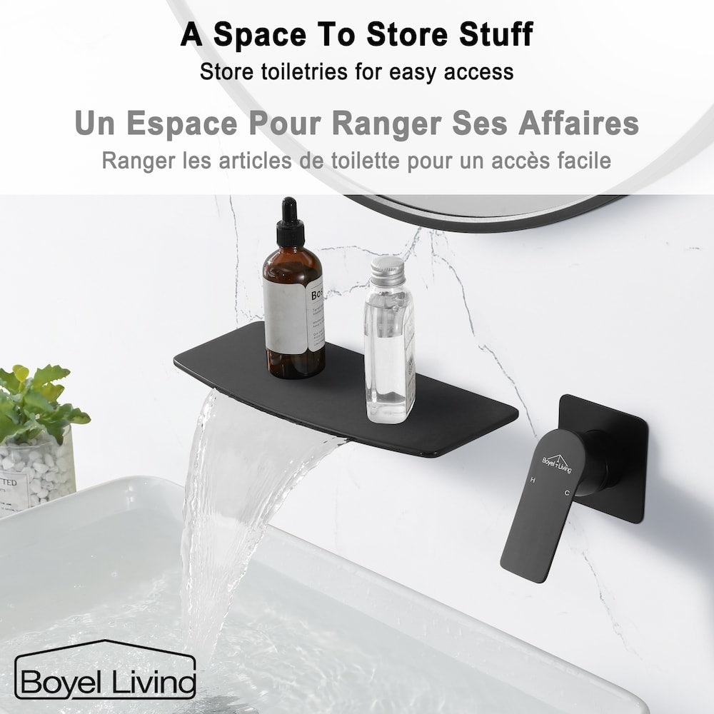 1- Handle Solid Brass Lavatory Tub Sink Faucet in Matte Black