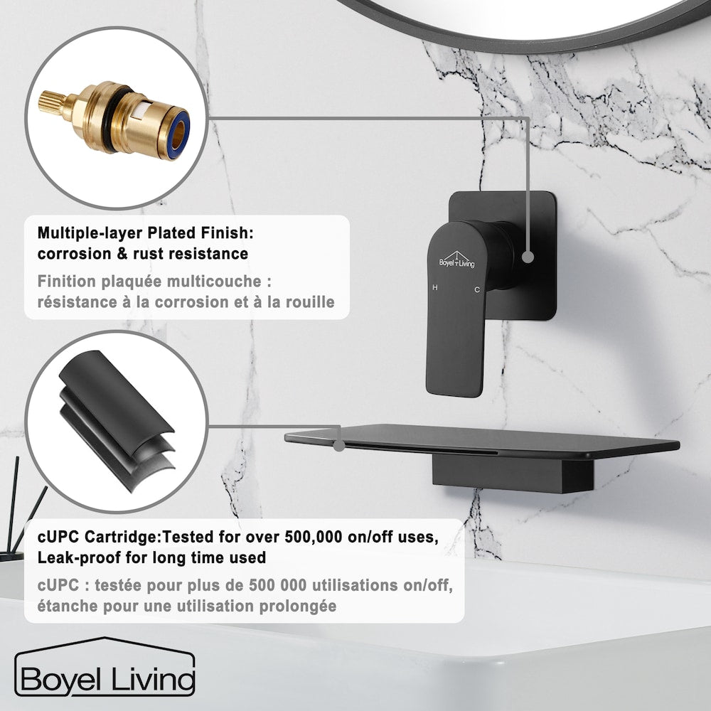 1- Handle Solid Brass Lavatory Tub Sink Faucet in Matte Black