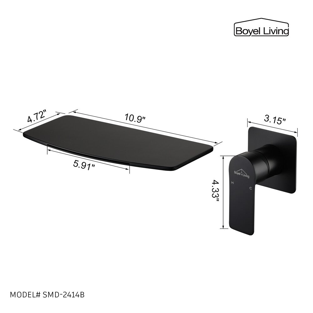 1- Handle Solid Brass Lavatory Tub Sink Faucet in Matte Black