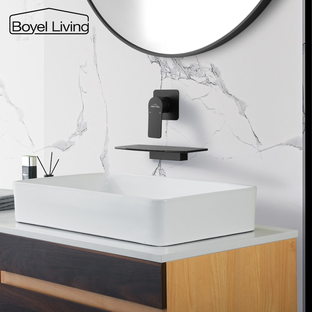 1- Handle Solid Brass Lavatory Tub Sink Faucet in Matte Black