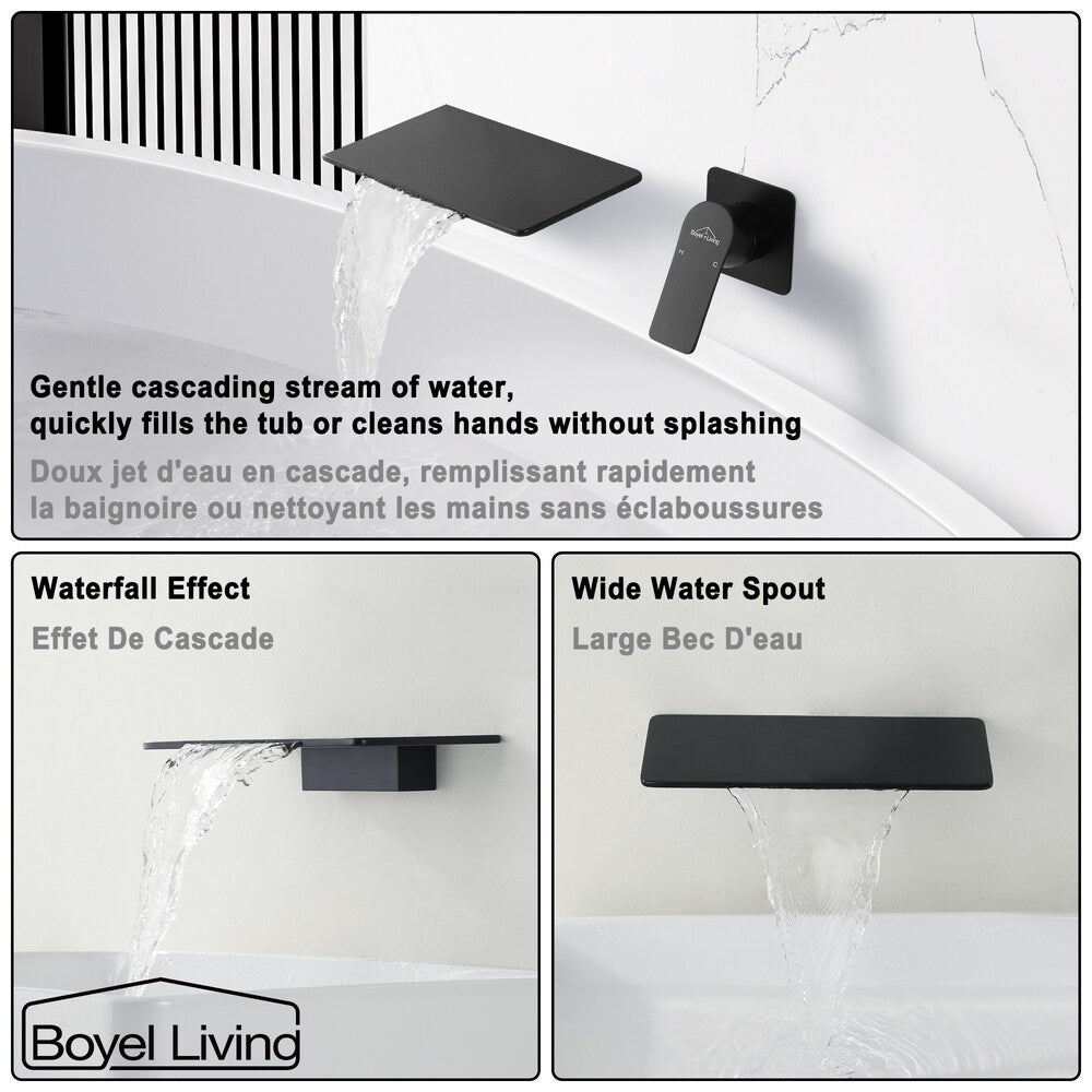 1-Handle Bathroom Faucet with Wide Spout in Matte Black