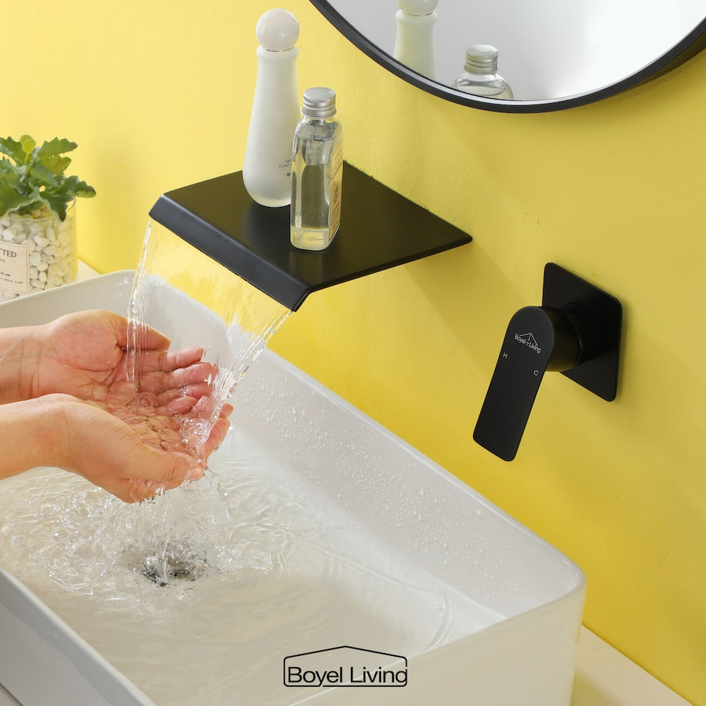 1-Handle Solid Brass Bathroom Sink Tub Faucet with cUPC Cartridge in Matte Black