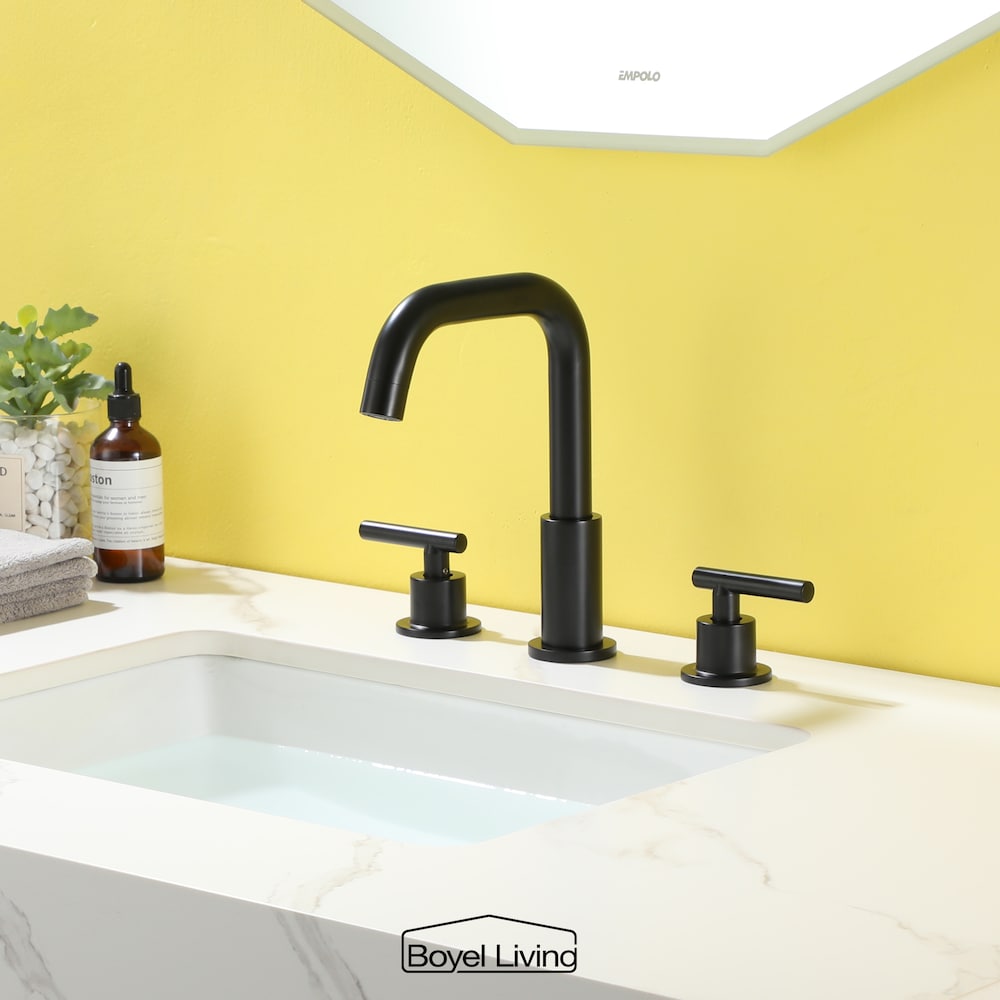 Robinet de lavabo de salle de bain à 2 poignées en noir mat