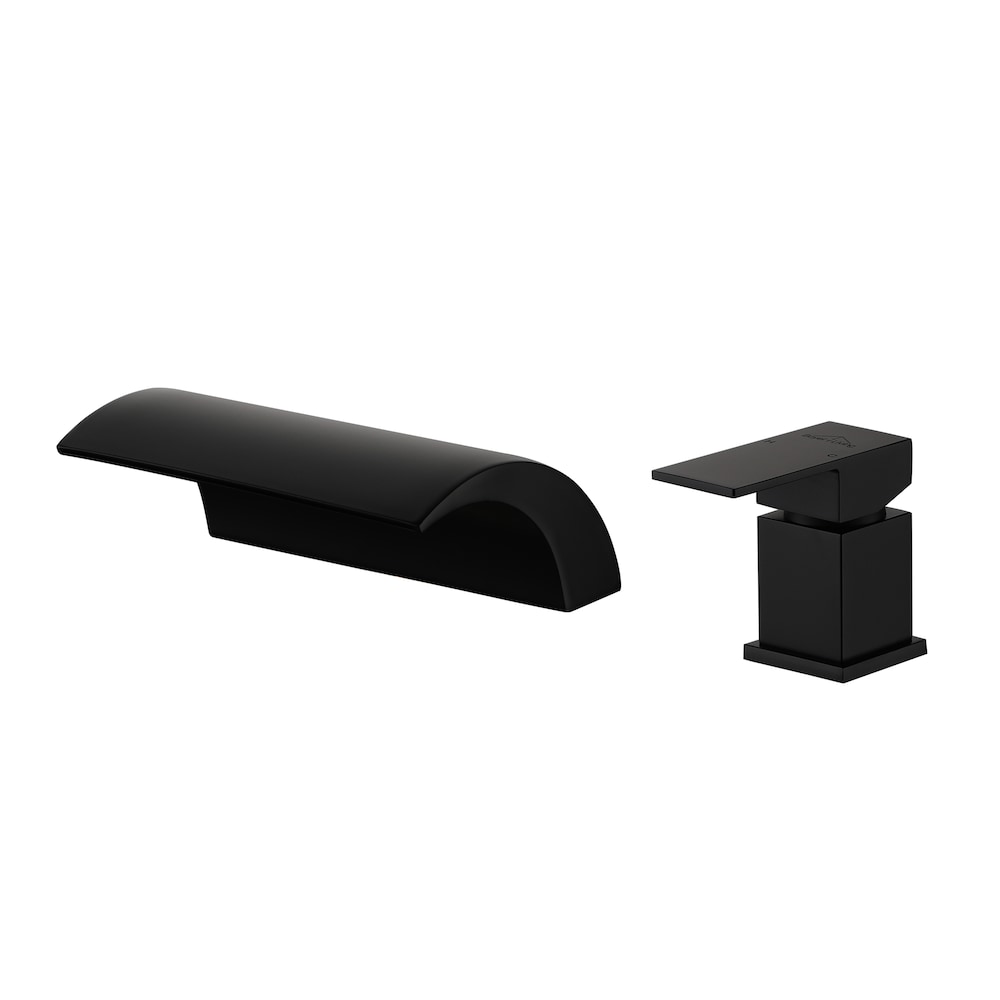 1-Handle Deck-Mount Roman Bathroom Sink Faucet Tub Faucet in Matte Black