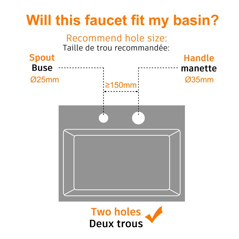Robinet de baignoire de salle de bain à poignée unique en cascade de 8 pouces en noir mat
