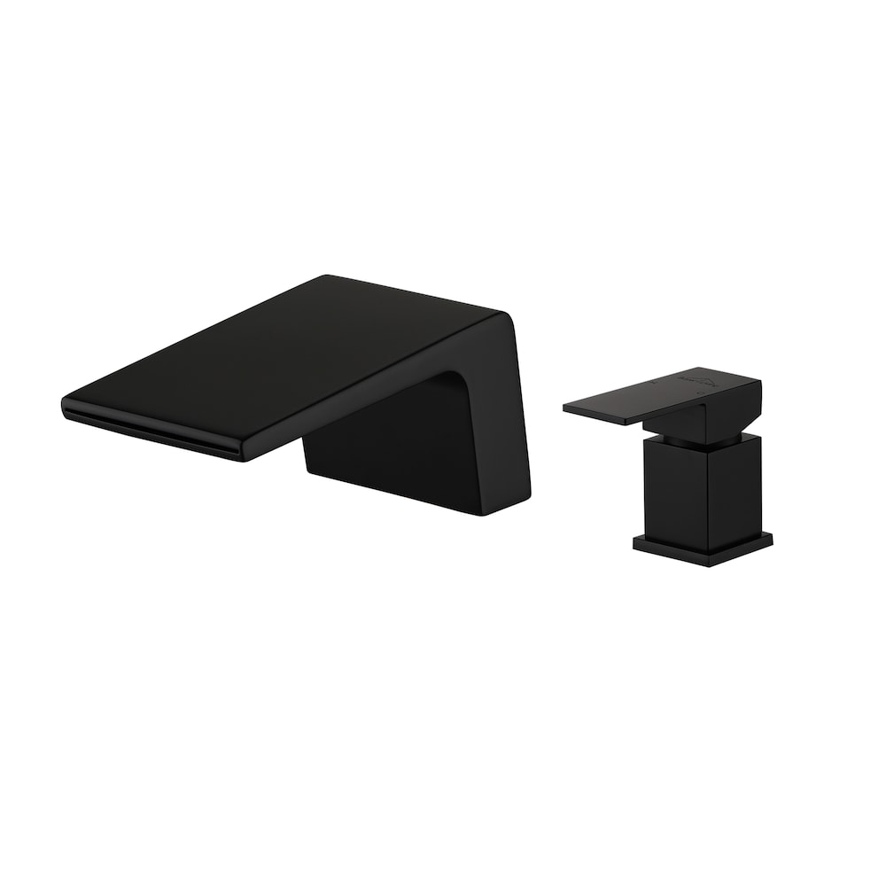 Robinet de baignoire de salle de bain à poignée unique en cascade de 8 pouces en noir mat