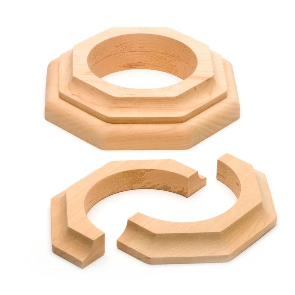 Ensemble de capuchons et de bases en cerisier de 3 1/2 po de diamètre