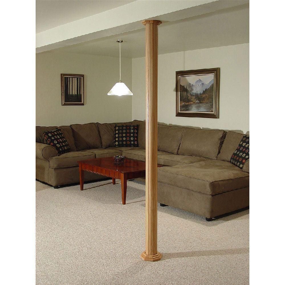 Couvre-colonne de sous-sol en cerisier de 96 po x 16 po