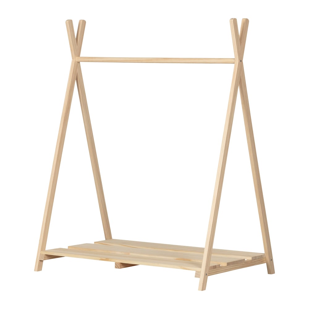 Portant à vêtements scandinave pour enfants Sweedi 25 po x 40 po x 50 po en bois naturel