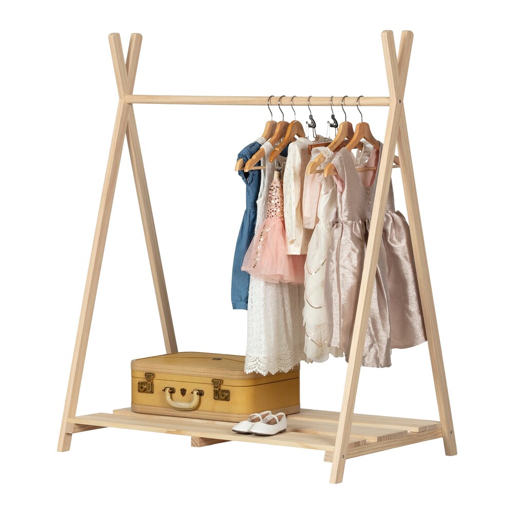 Portant à vêtements scandinave pour enfants Sweedi 25 po x 40 po x 50 po en bois naturel