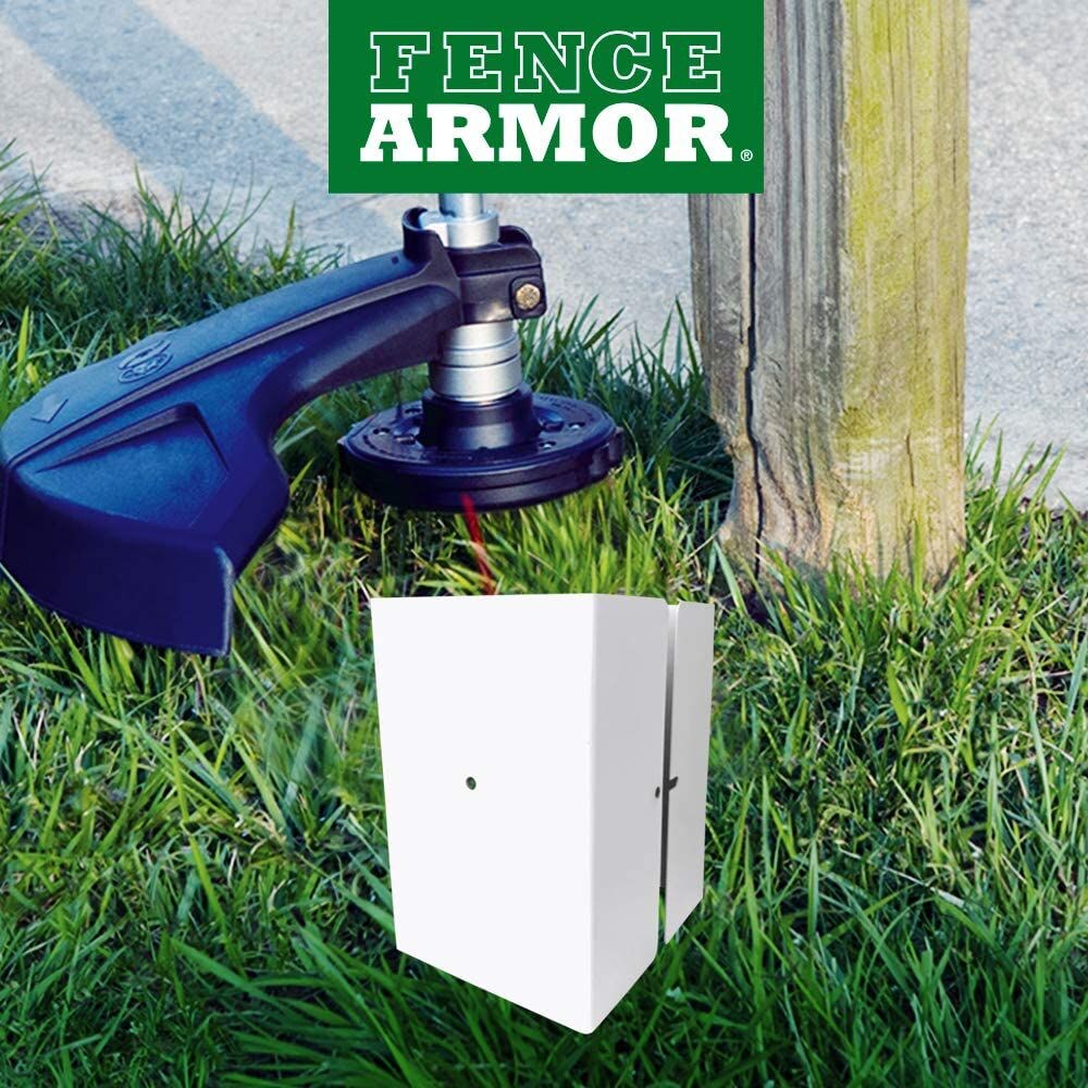 4.5 inch x 4.5 inch x 1/2 ft. H White Galvanized Steel Pro-Series Mailbox and Fence Post Guard