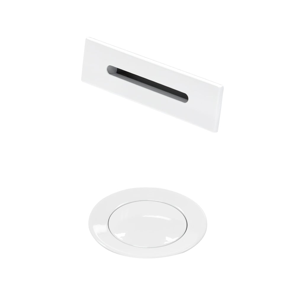 Kit de garniture de baignoire carrée universelle blanc brillant