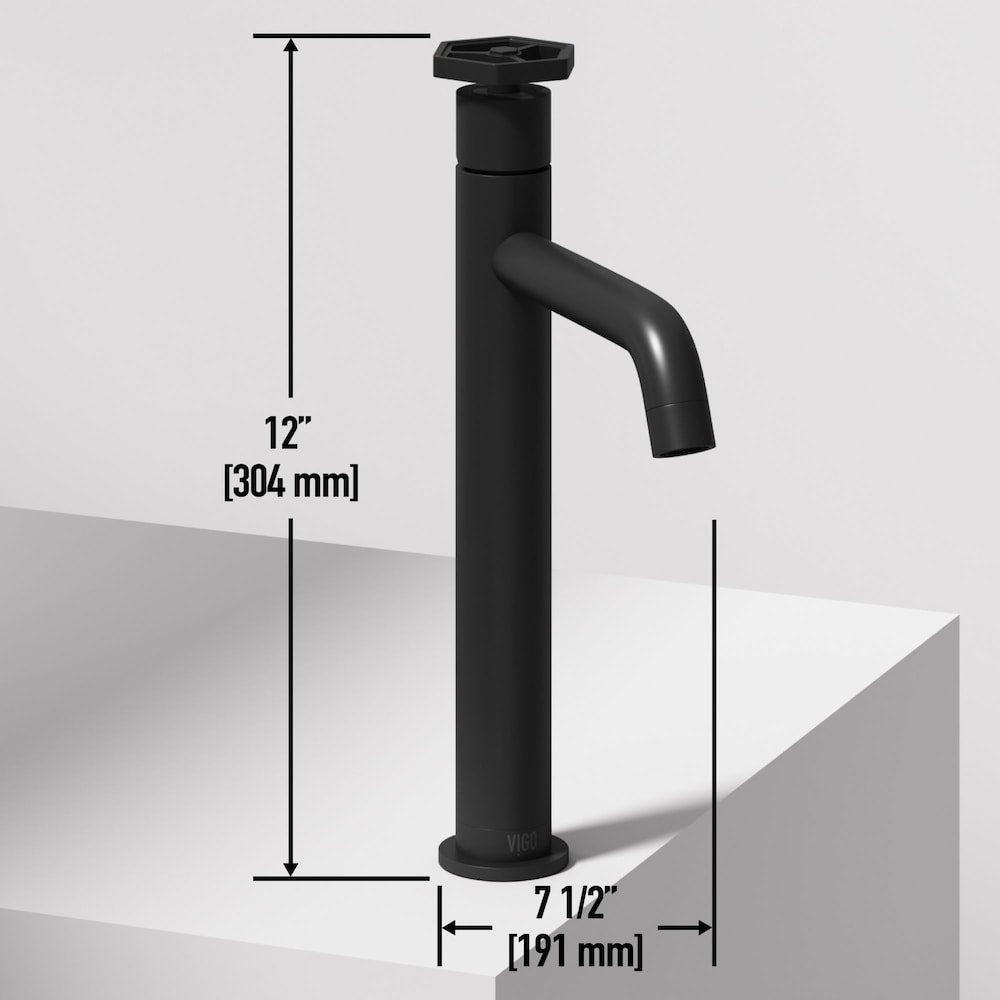 Robinet de salle de bain monotrou à poignée unique Ruxton en noir mat