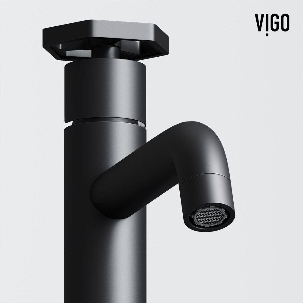 Robinet de salle de bain monotrou à poignée unique Ruxton en noir mat