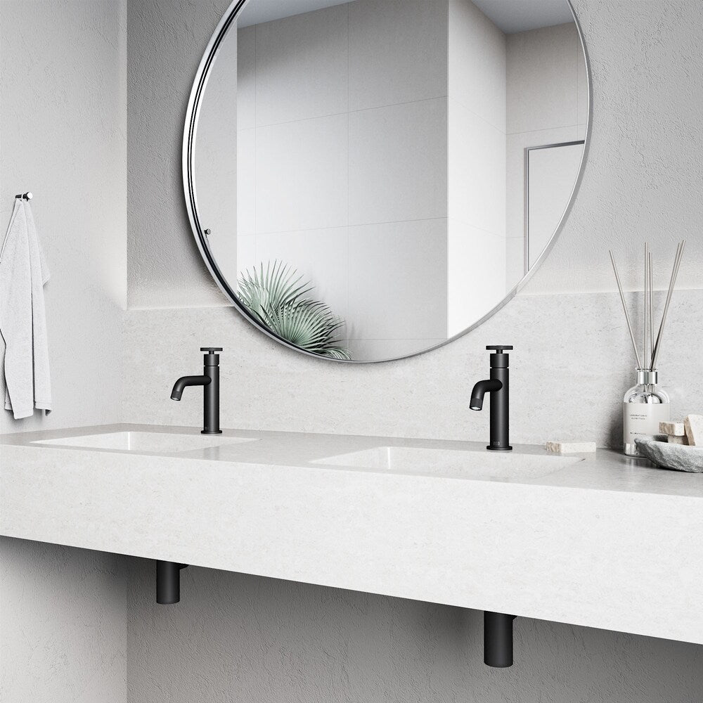 Cass Pinnacle Single Hole Single-Handle Bathroom Faucet in Matte Black