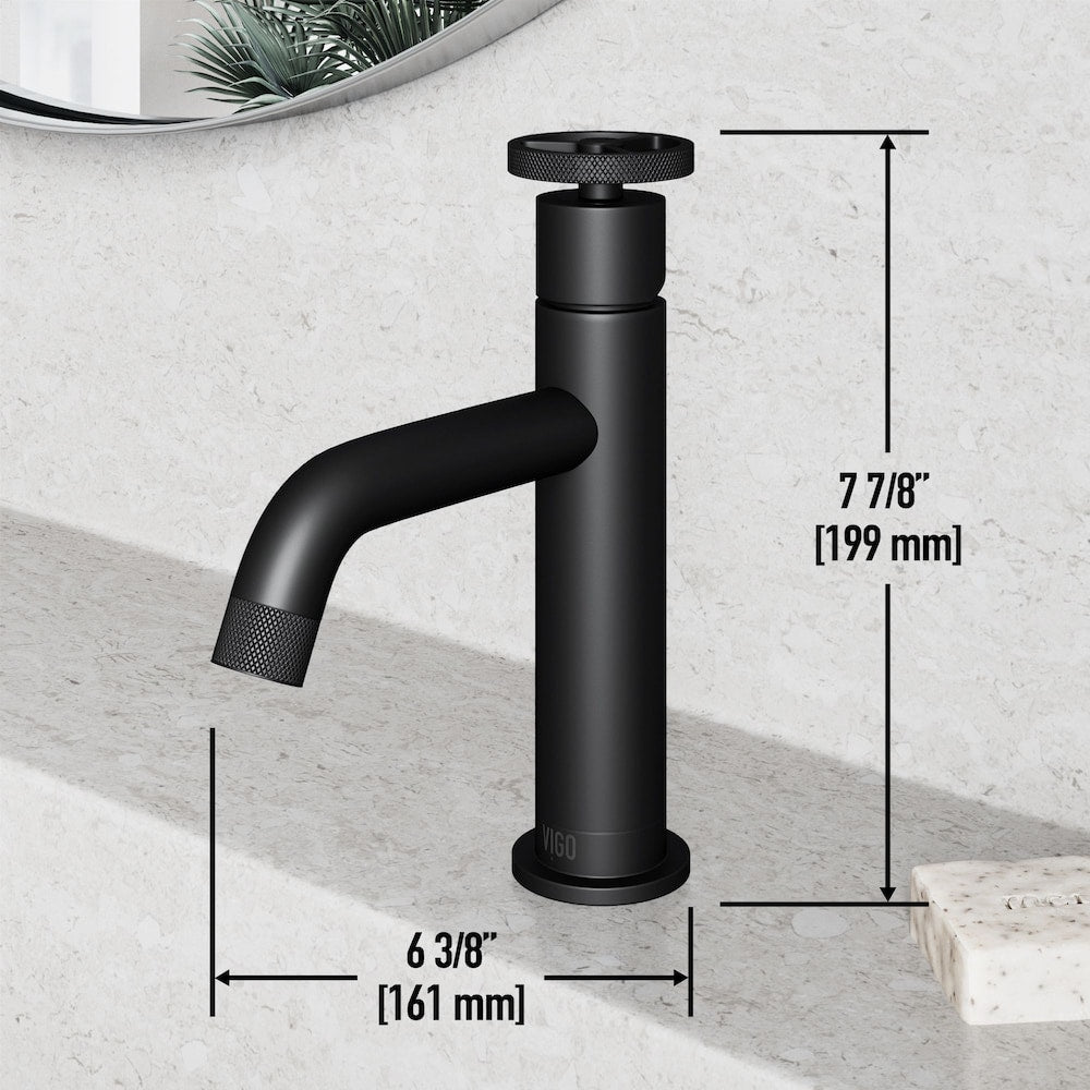 Cass Pinnacle Single Hole Single-Handle Bathroom Faucet in Matte Black