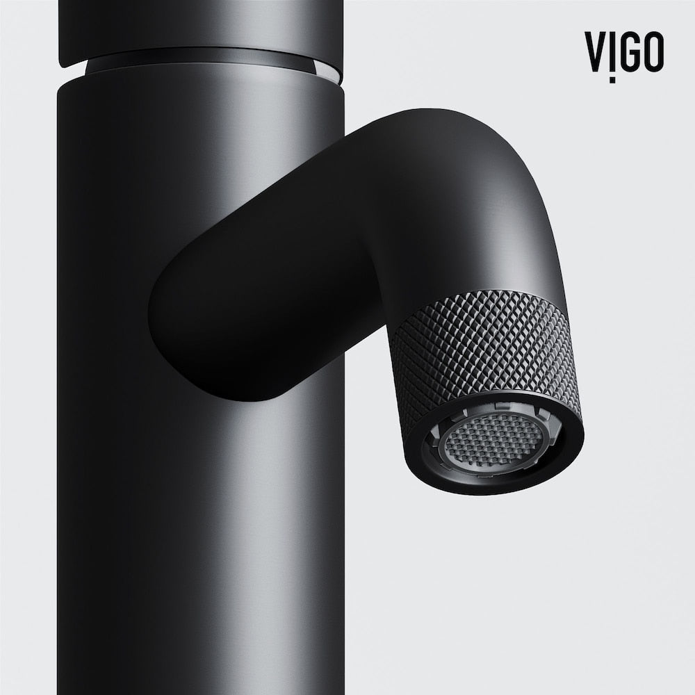 Cass Pinnacle Single Hole Single-Handle Bathroom Faucet in Matte Black