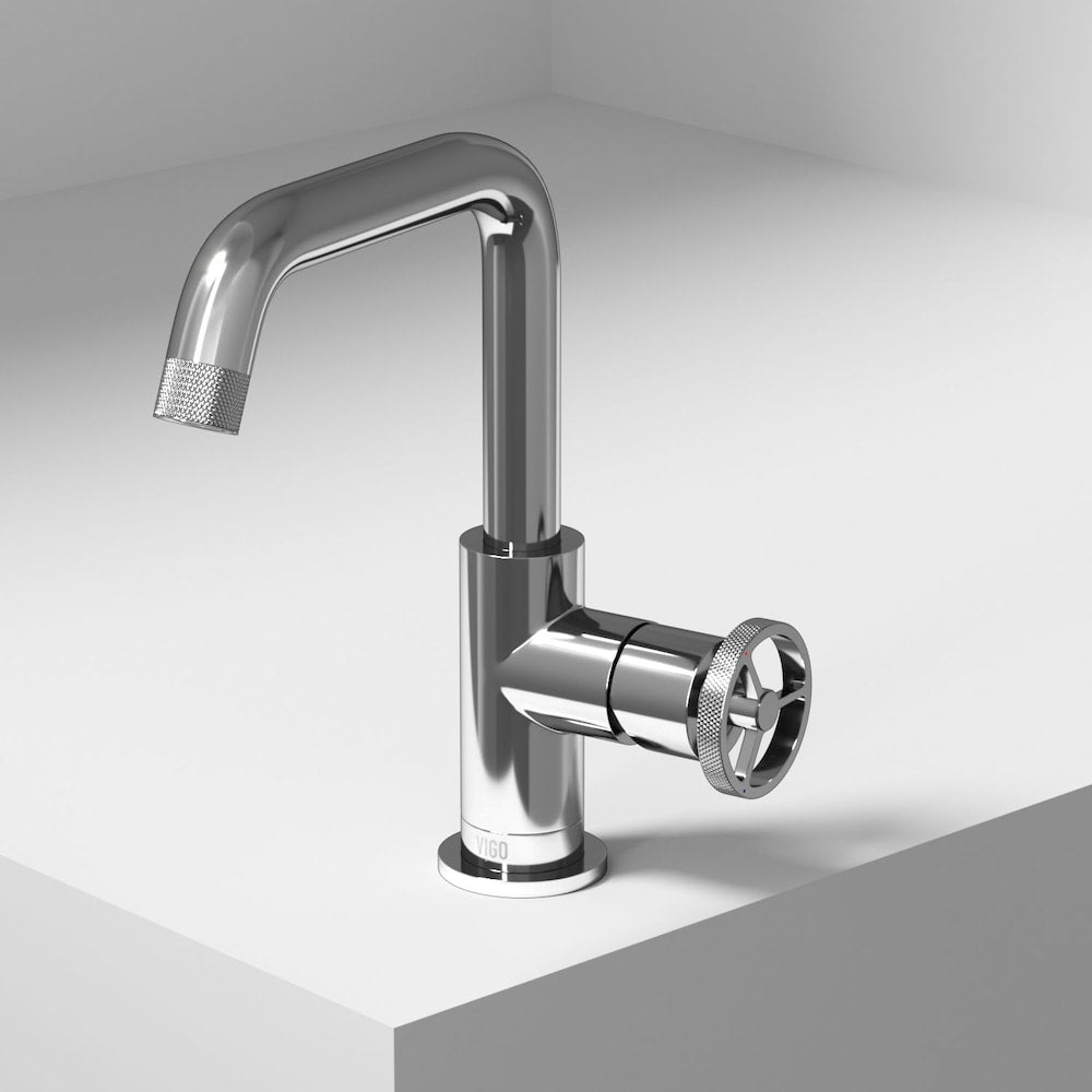 Cass Oblique Single Hole Single-Handle Bathroom Faucet in Chrome