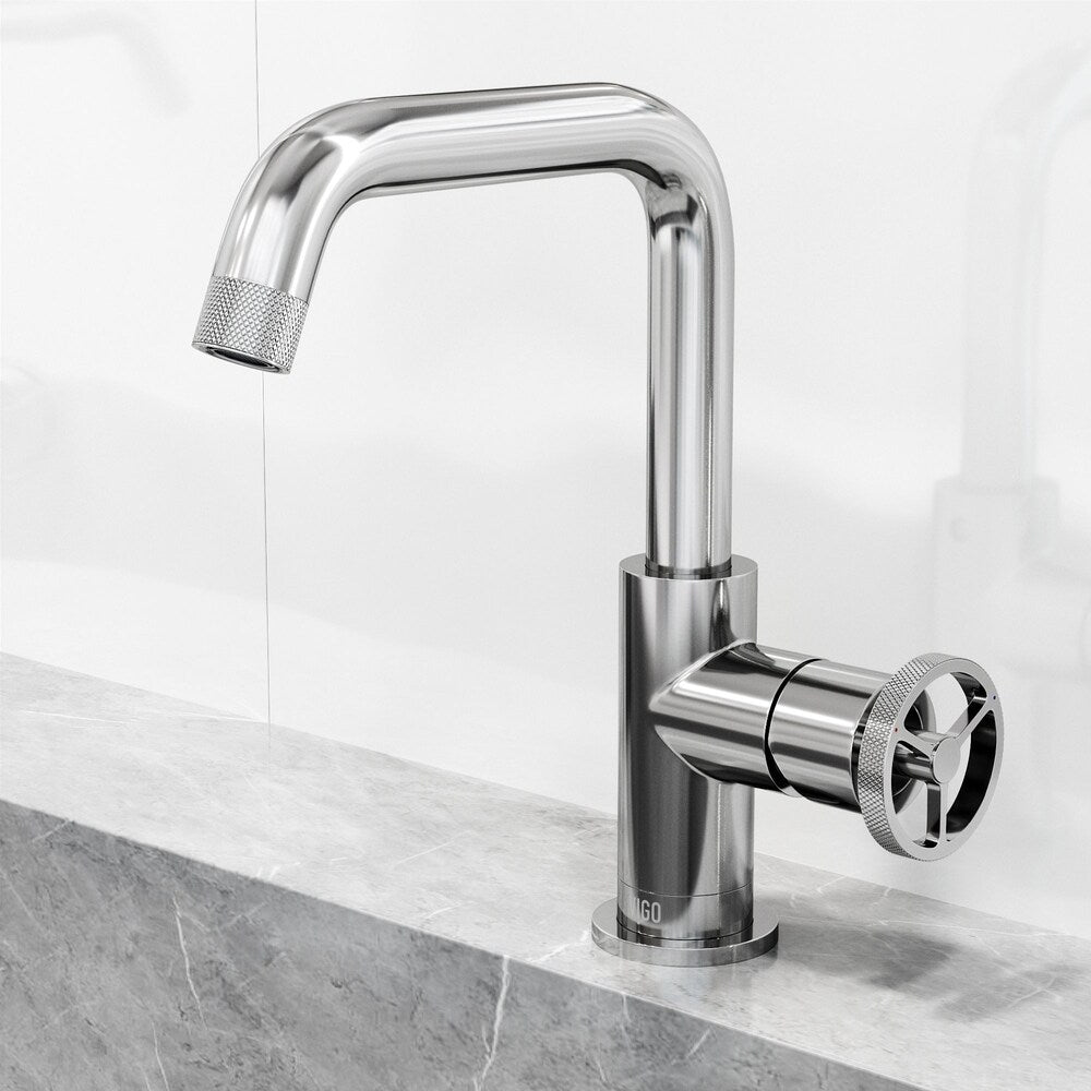 Cass Oblique Single Hole Single-Handle Bathroom Faucet in Chrome