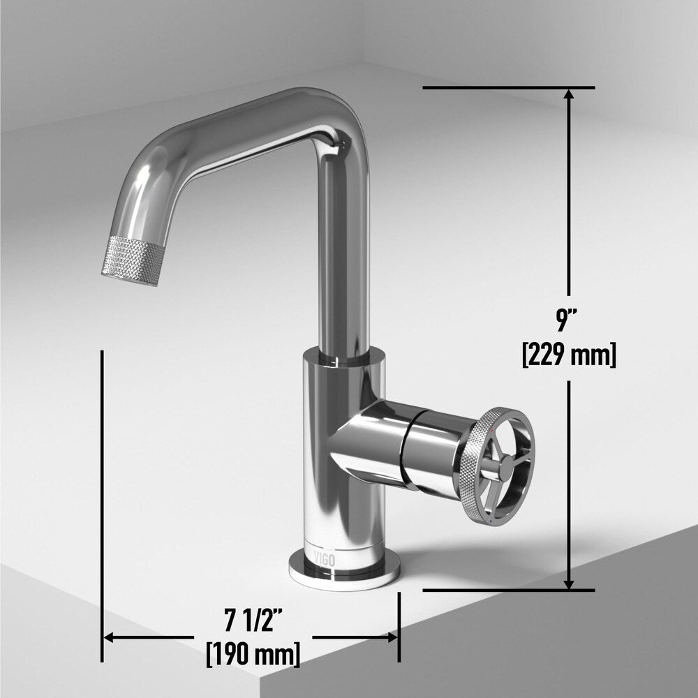 Cass Oblique Single Hole Single-Handle Bathroom Faucet in Chrome