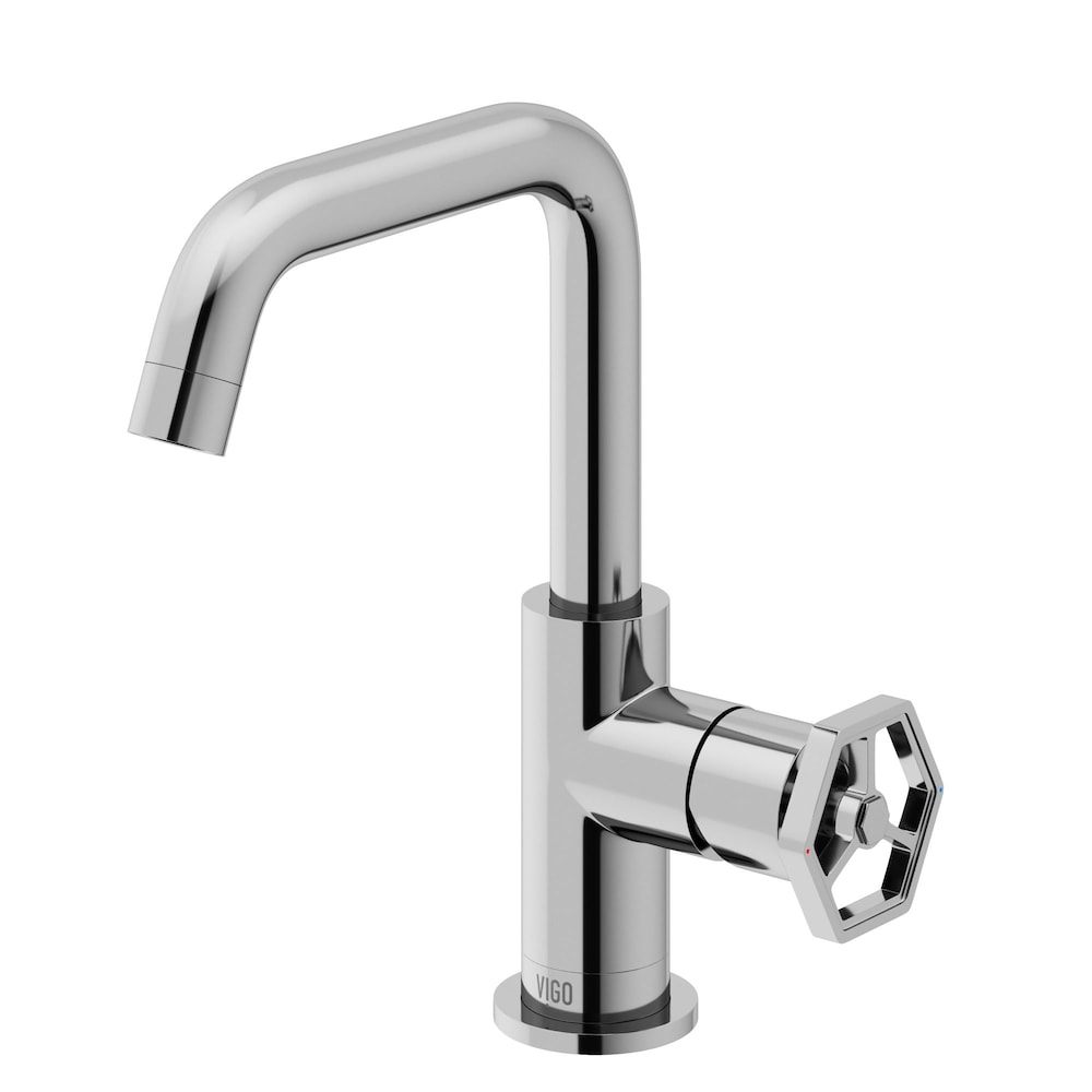 Robinet de salle de bain à poignée unique oblique à trou unique Ruxton en chrome