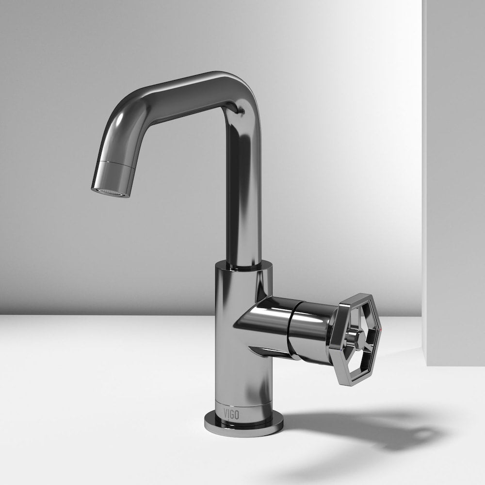 Robinet de salle de bain à poignée unique oblique à trou unique Ruxton en chrome