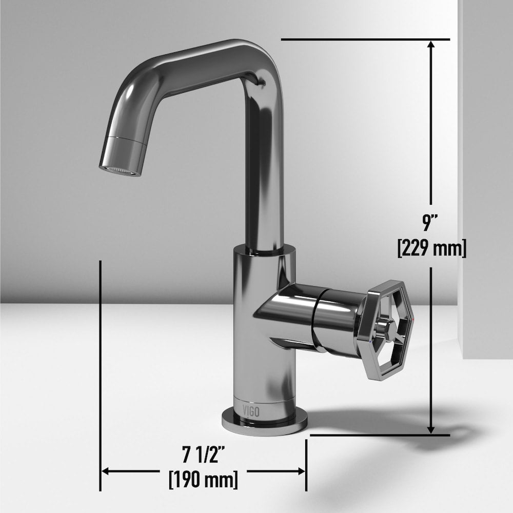 Robinet de salle de bain à poignée unique oblique à trou unique Ruxton en chrome