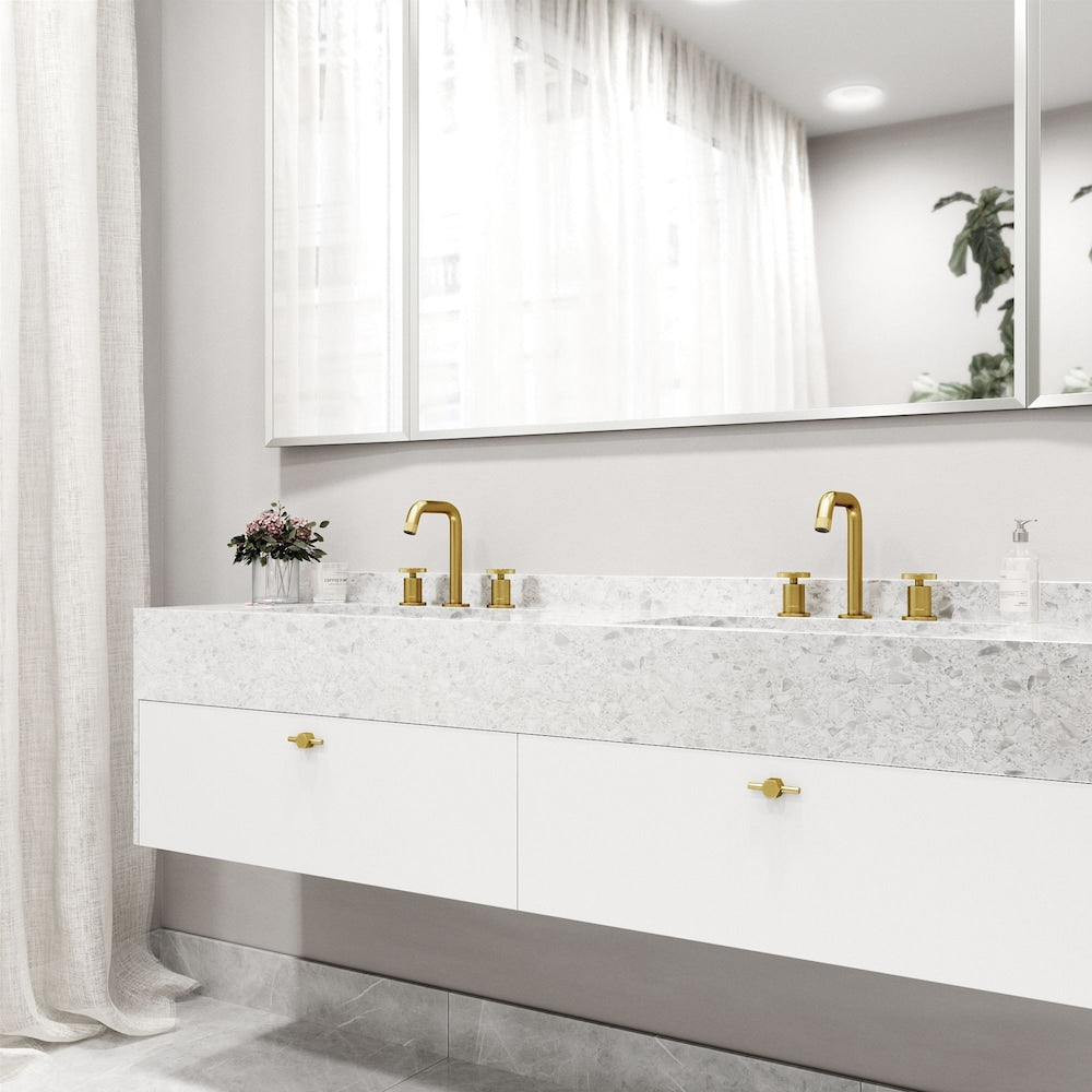 Cass 10" W Widespread 2-Handle Bathroom Faucet in Matte Brushed Gold